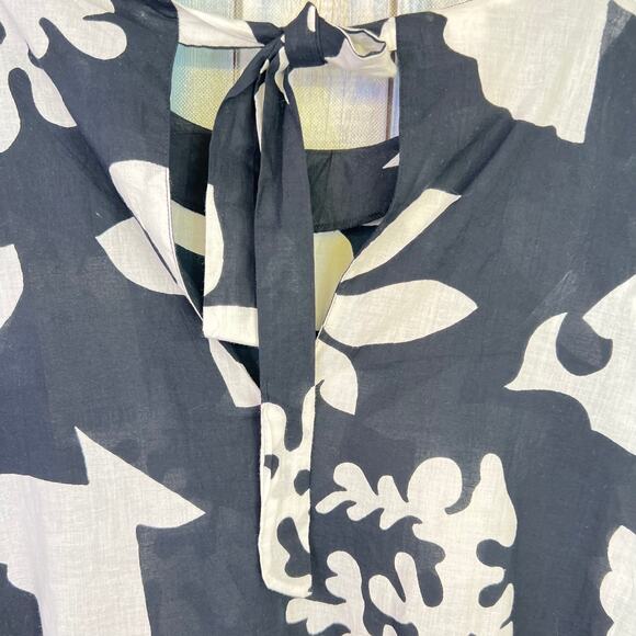 Tuckernuck Seashell Beach Coverup Short Dress Large Cotton Black White NEW - Picture 16 of 16